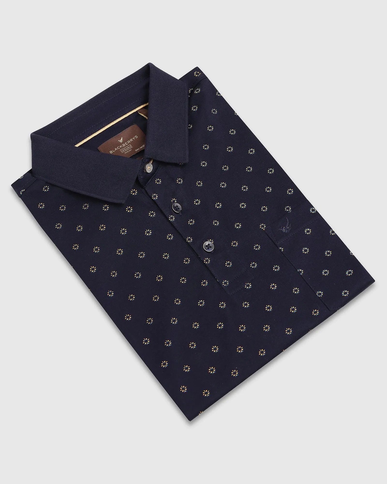 Polo Navy Printed T-Shirt - Sky