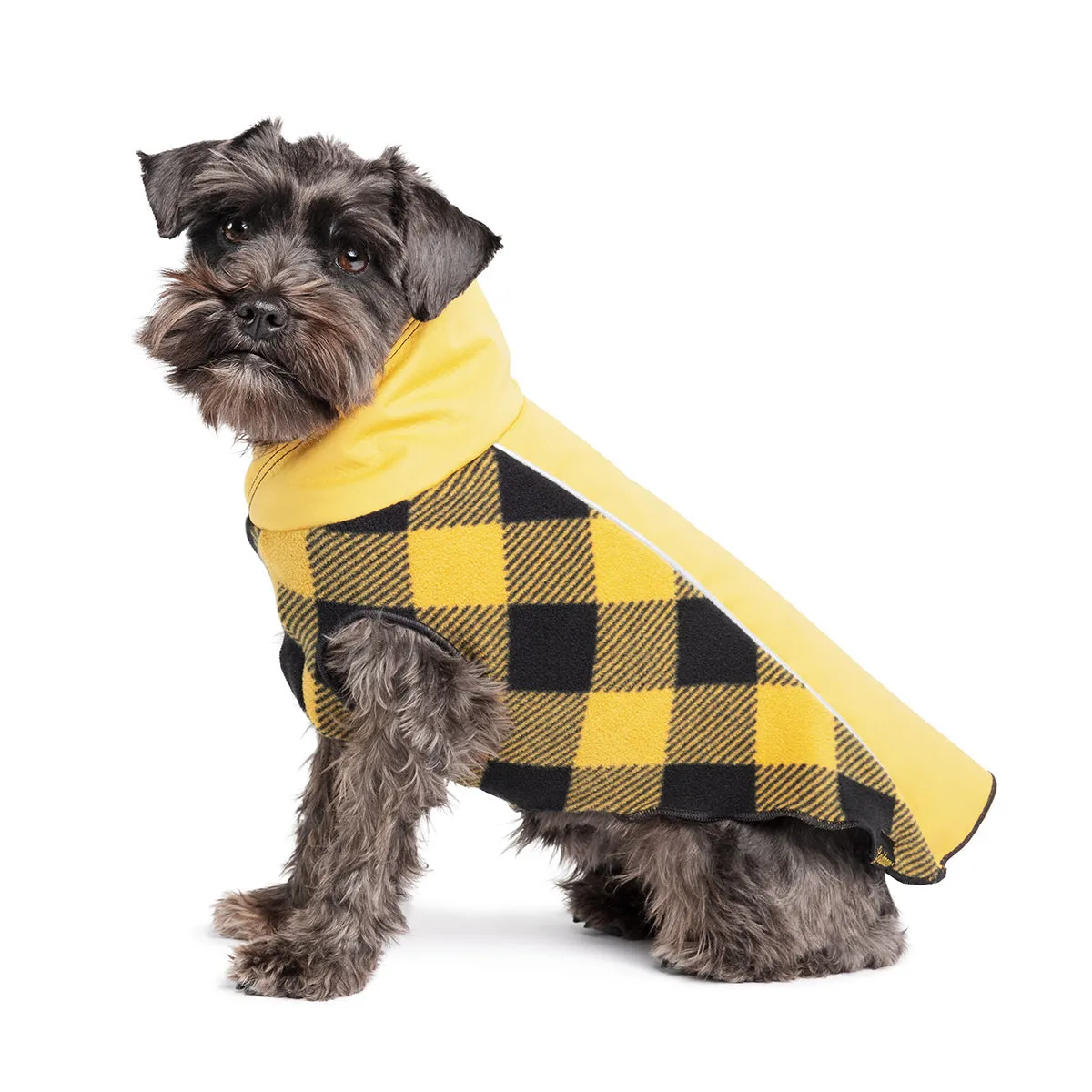 Portland Pullover Dog Coat Gold/Buffalo Plaid