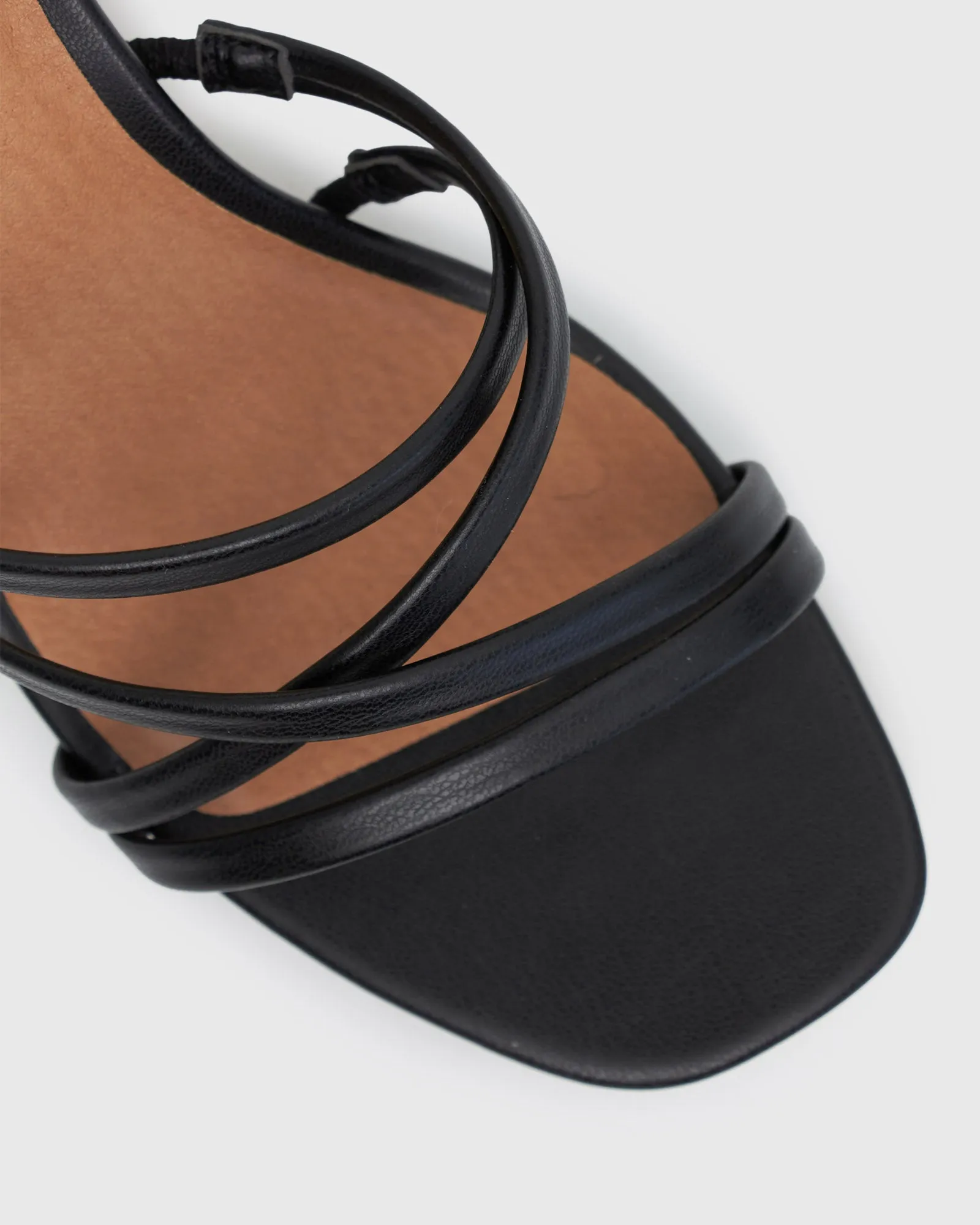 PRAISE Strappy Block Heel Mules