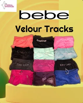 Premium Bebe Velour Velvet Tracks Trousers Sweatpants