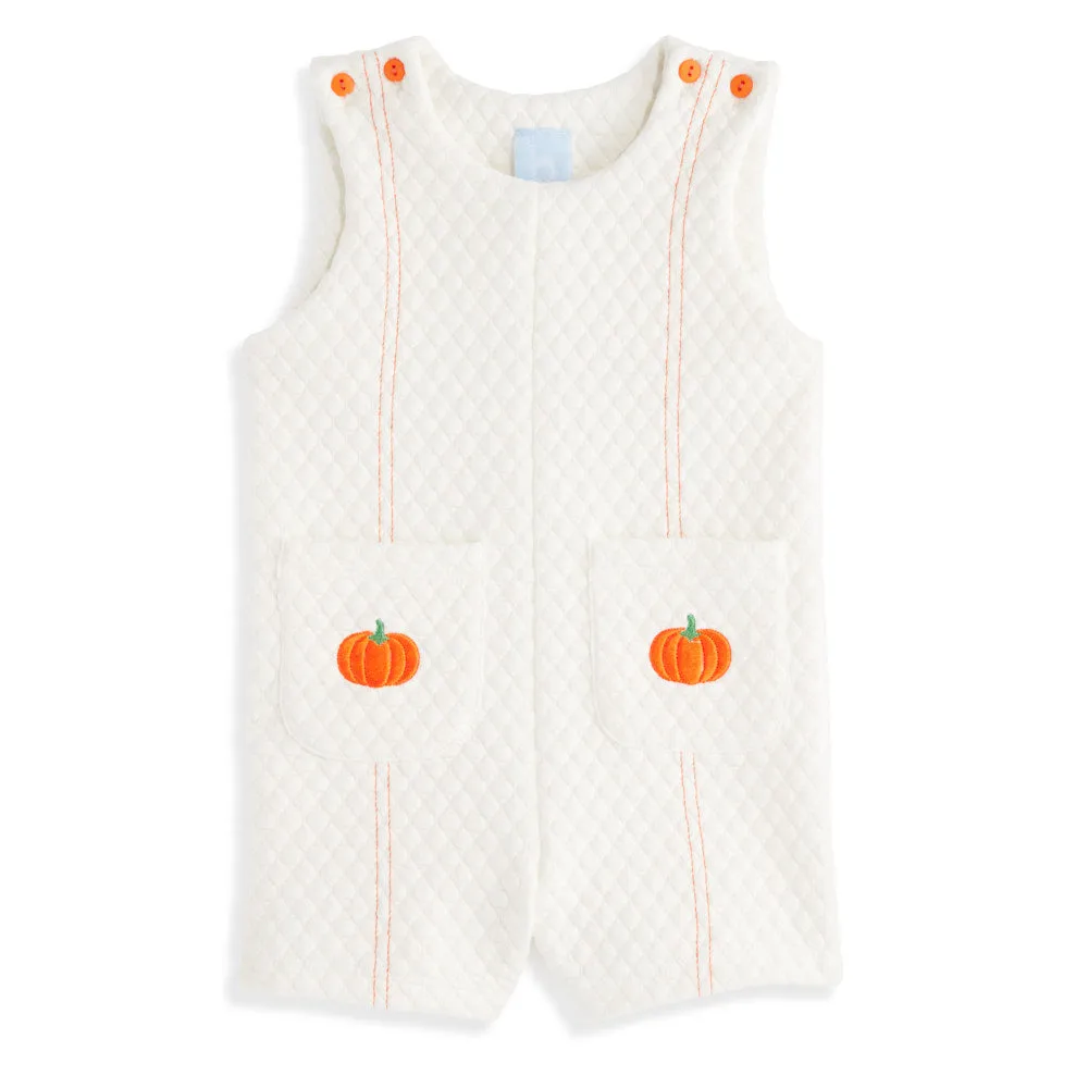 Quilted Pumpkin Romper-- Ivory w/ Pumpkins