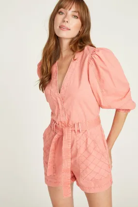 Quilted Romper - Watermelon