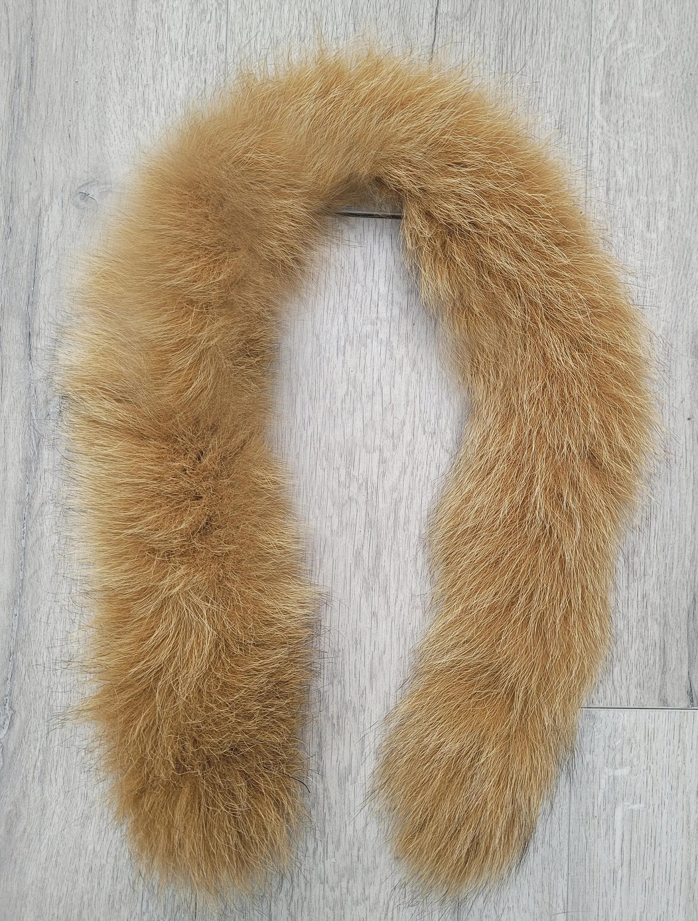 READY to SHIP, Real Fox Fur (Tail) Trim Hood, Orange Fur collar trim, Fox Fur Collar, Fur Scarf, Fur Ruff, Fur Hood, stripe, Coat, Jacket