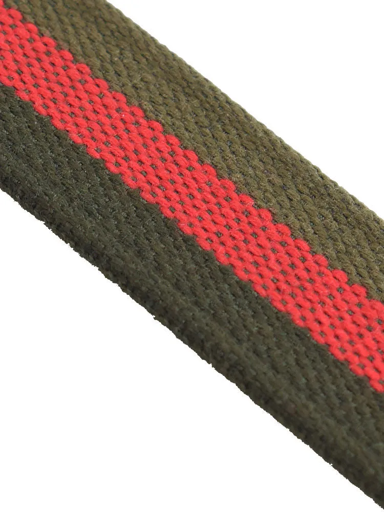 Red and Green Stripes Woven Canvas Belt