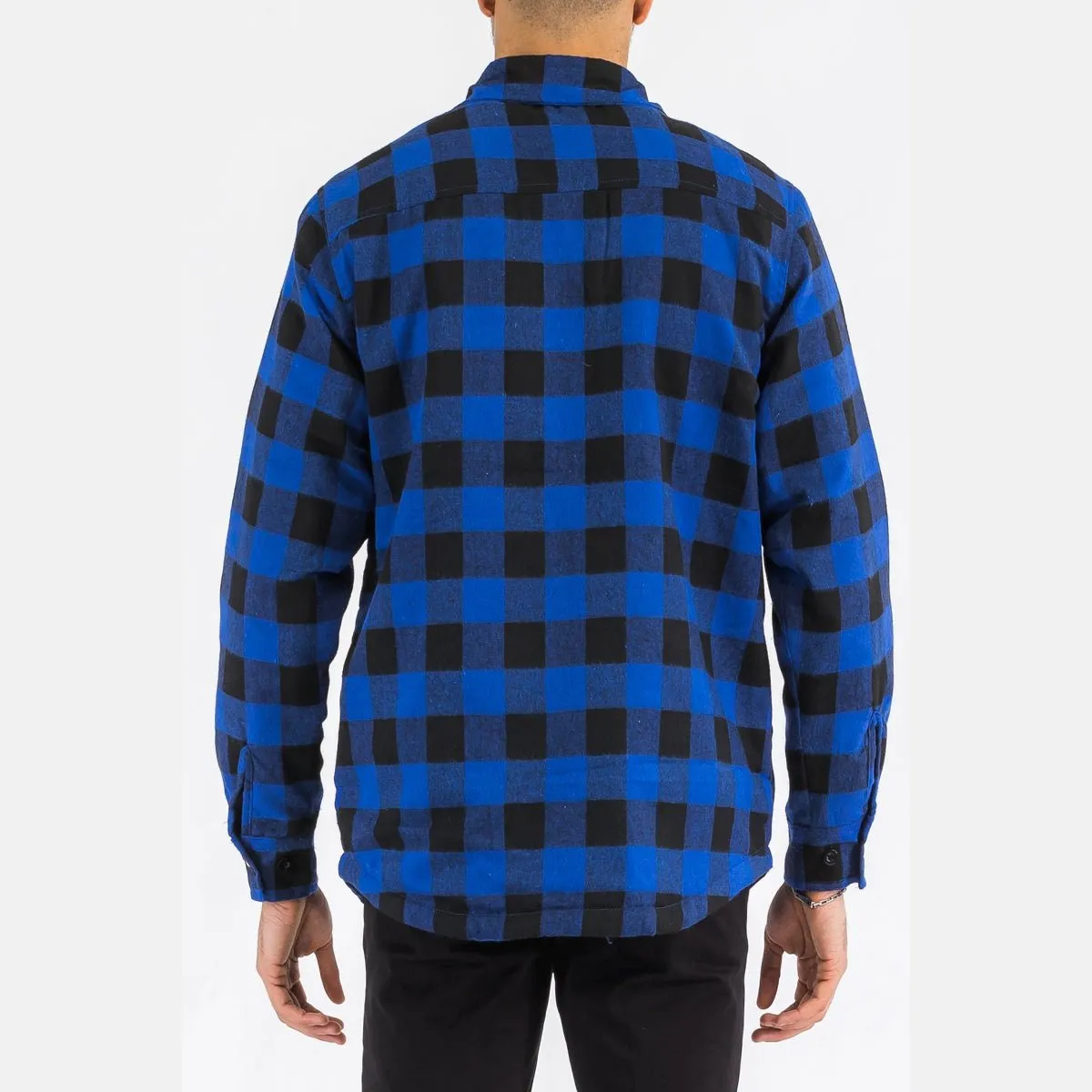 Royal & Black Quilted Flannel Shirt