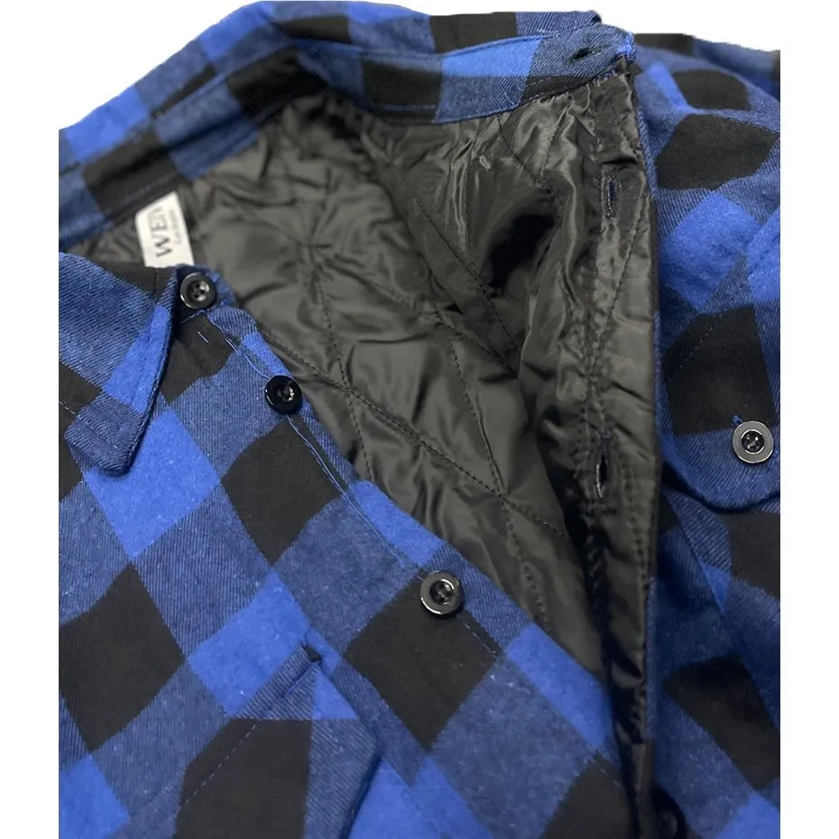 Royal & Black Quilted Flannel Shirt