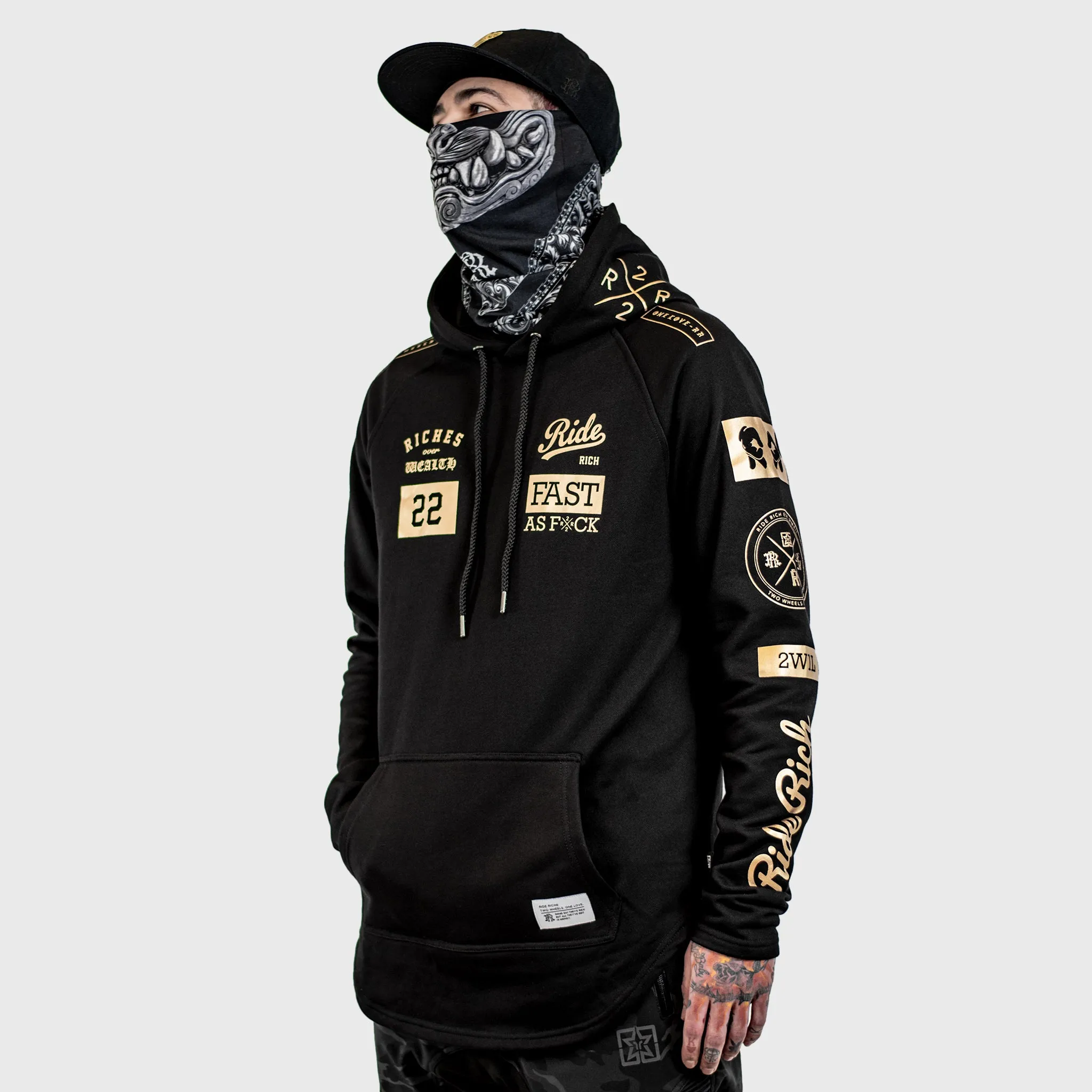 RR GP Scoop Pullover Hoodie {Gold on Black}