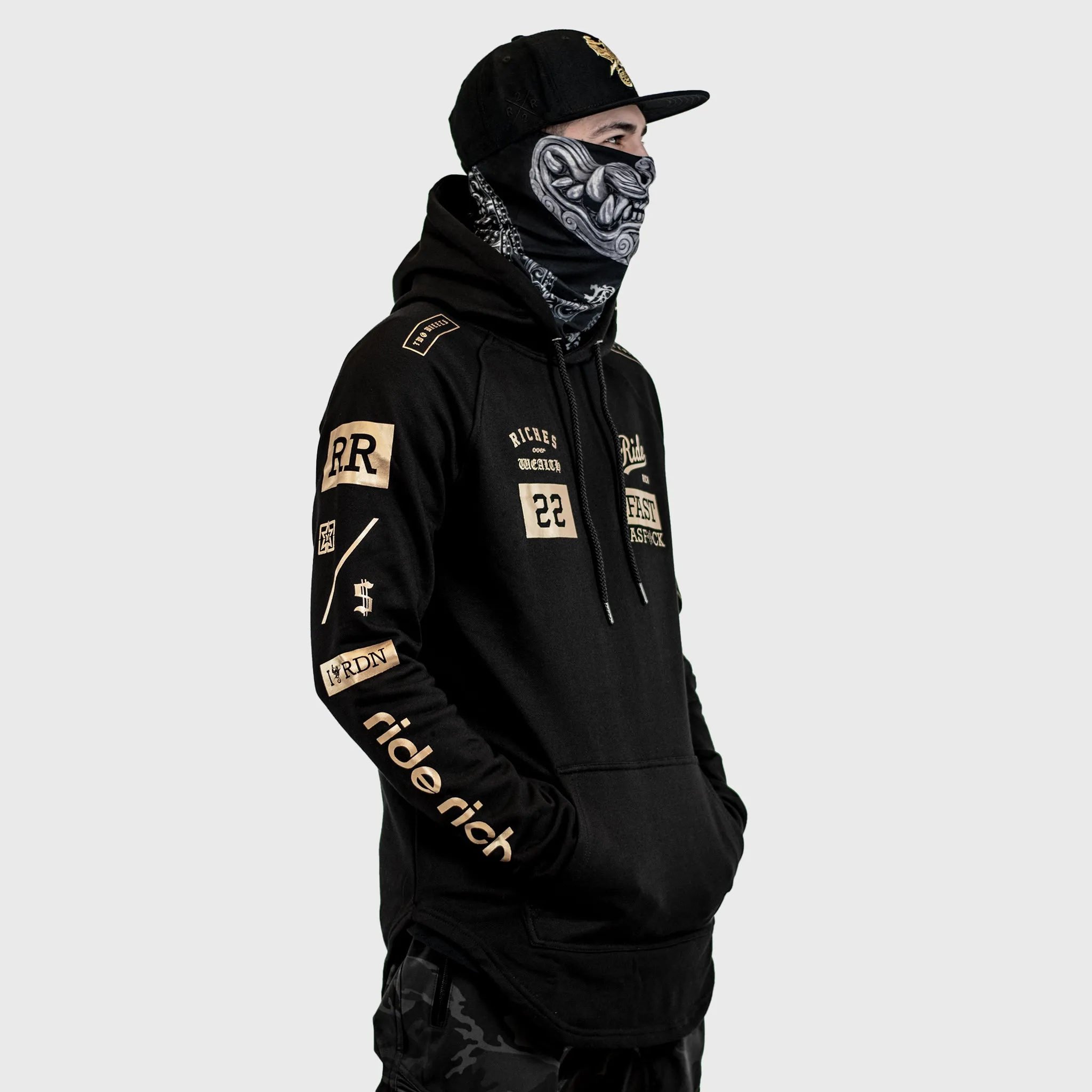 RR GP Scoop Pullover Hoodie {Gold on Black}