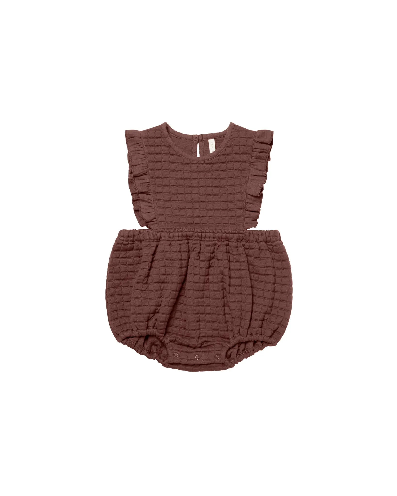 Ruffle Bubble Romper Plum