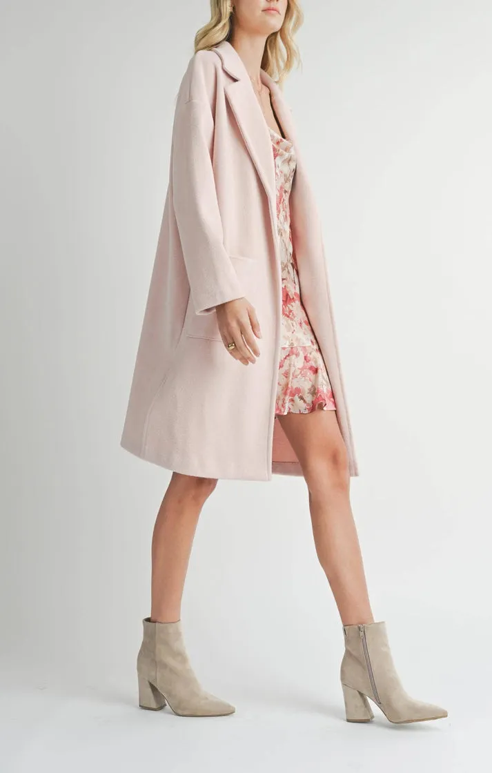 Sadie & Sage Hayley Open Coat in Light Pink