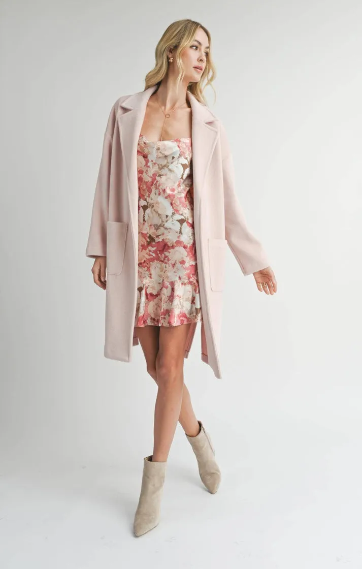 Sadie & Sage Hayley Open Coat in Light Pink