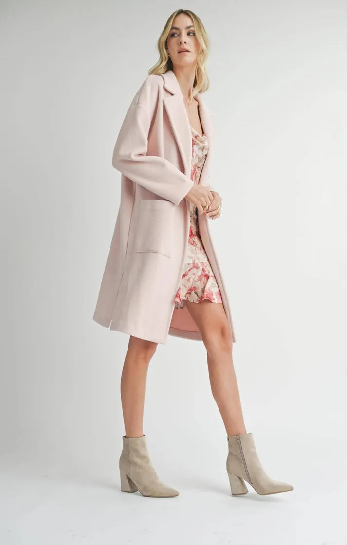 Sadie & Sage Hayley Open Coat in Light Pink