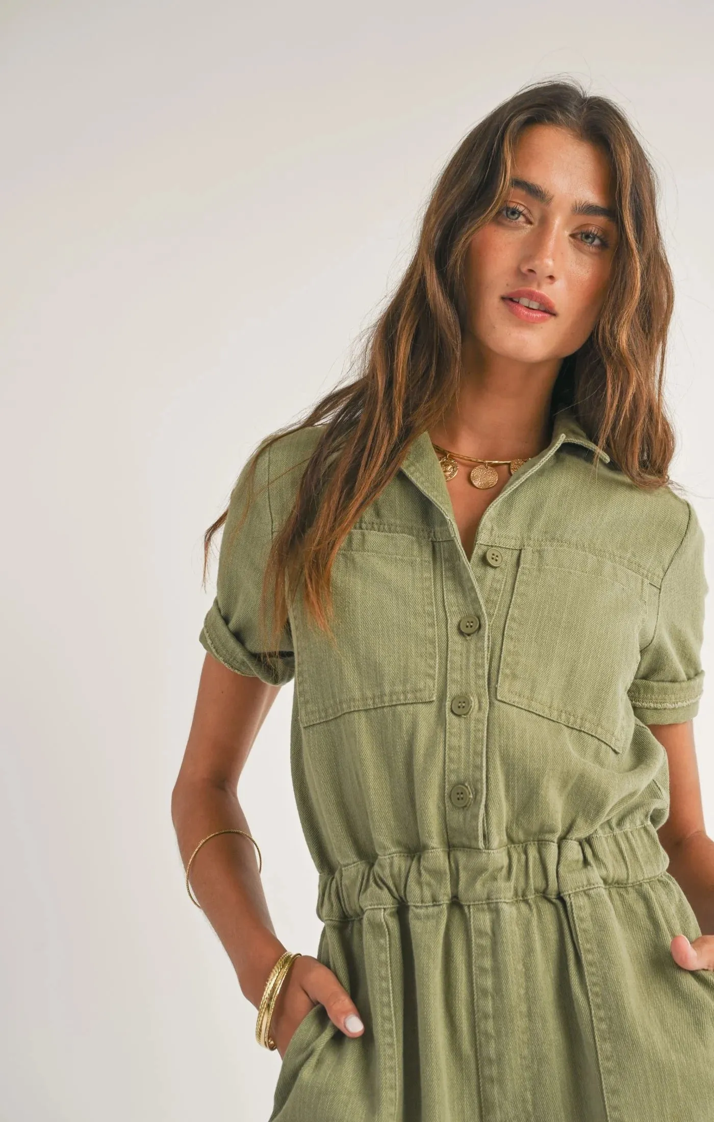 Sage the Label Road Trip Denim Romper