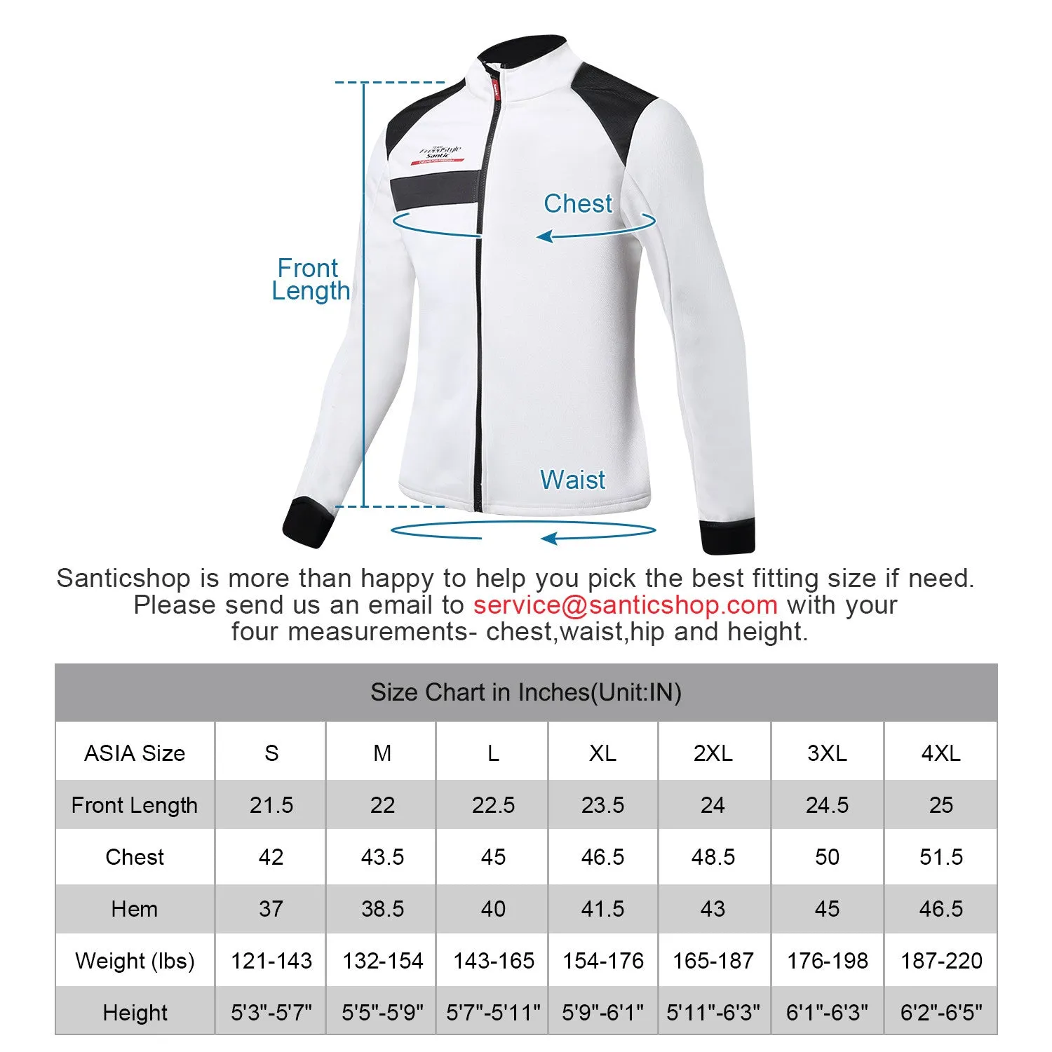 Santic Fodi White Men Cycling Jackets Long Sleeve