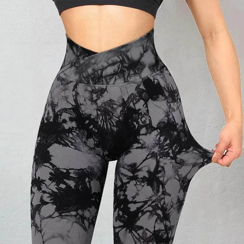 Seamless Tie Dye Leggings Women Yoga Pants Sport Fitness Running Gym Leggings