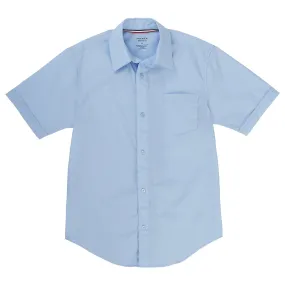 Short Sleeve Dress Shirt with Expandable Collar Husky Sizes (2 Colors)