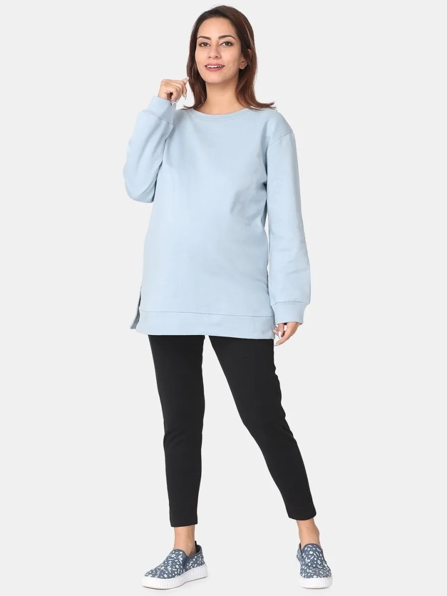 Sky Blue Maternity and Nursing Sweatshirt