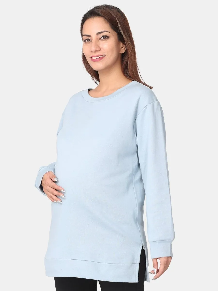 Sky Blue Maternity and Nursing Sweatshirt