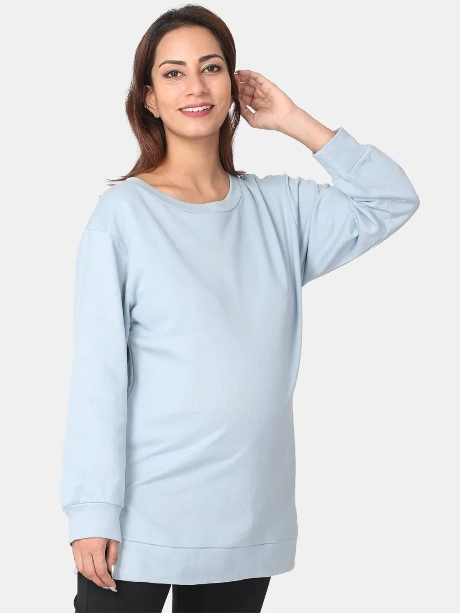 Sky Blue Maternity and Nursing Sweatshirt