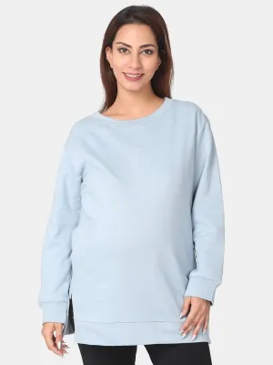 Sky Blue Maternity and Nursing Sweatshirt