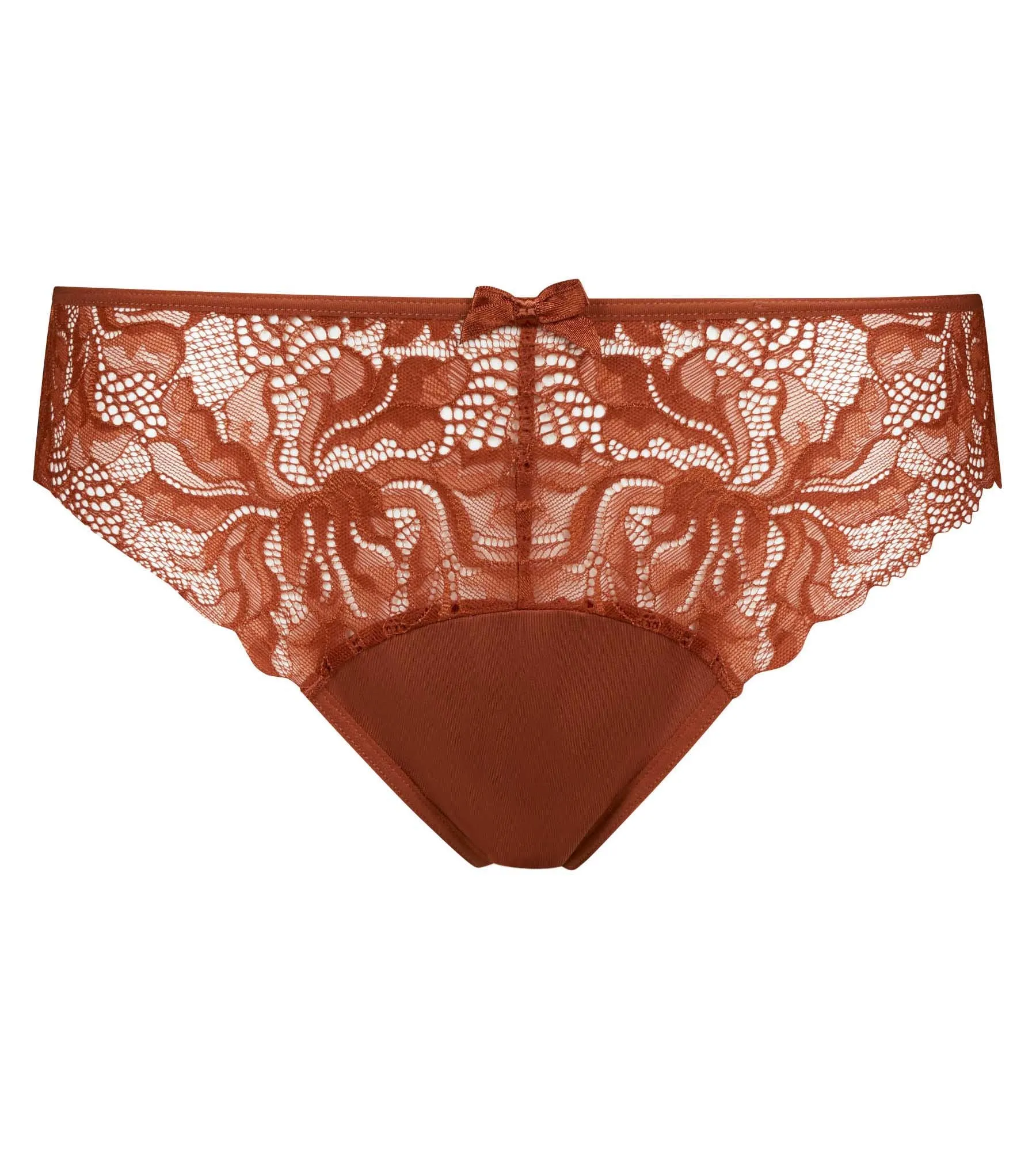 Slip femme en dentelle et microfibre Terracotta Generous Essentiel