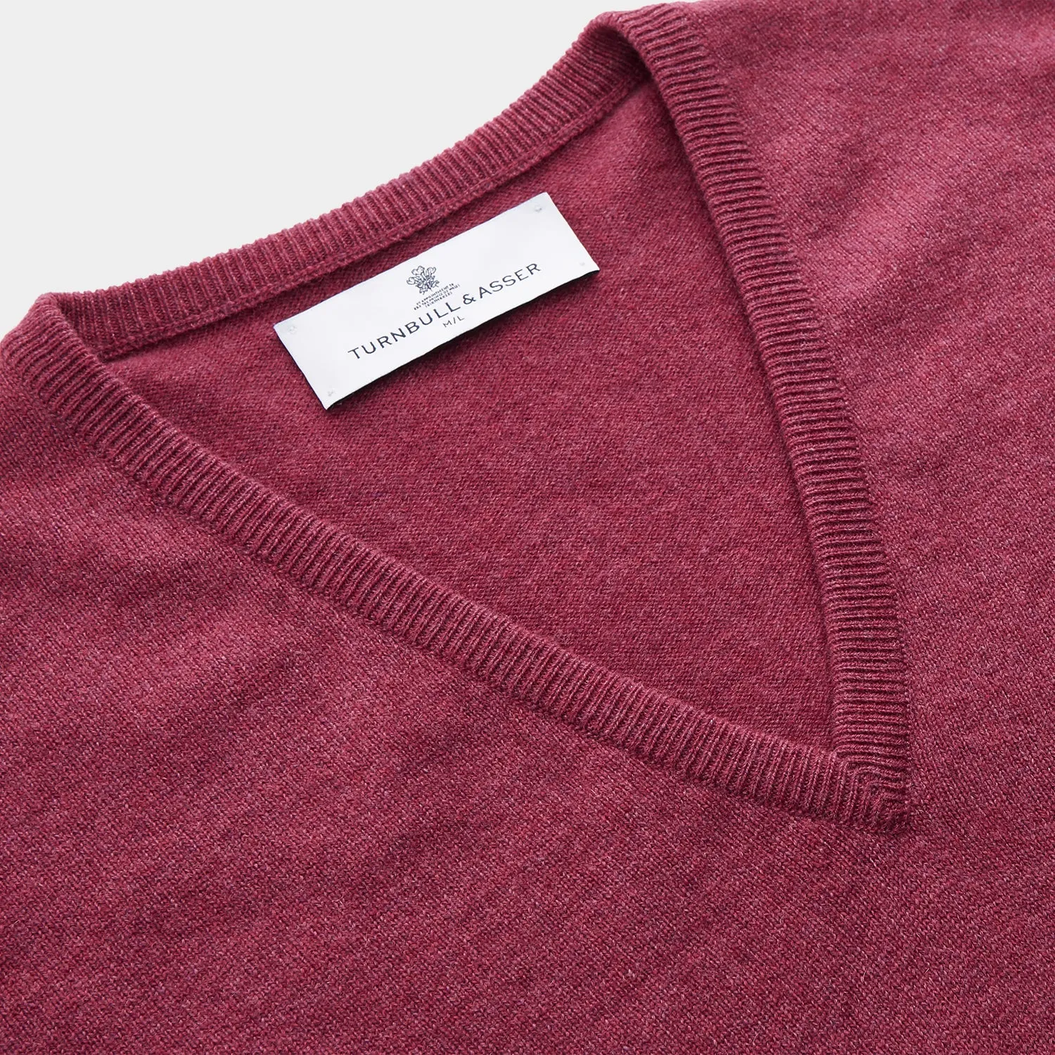 Soft Burgundy Cashmere V-neck Paden Jumper