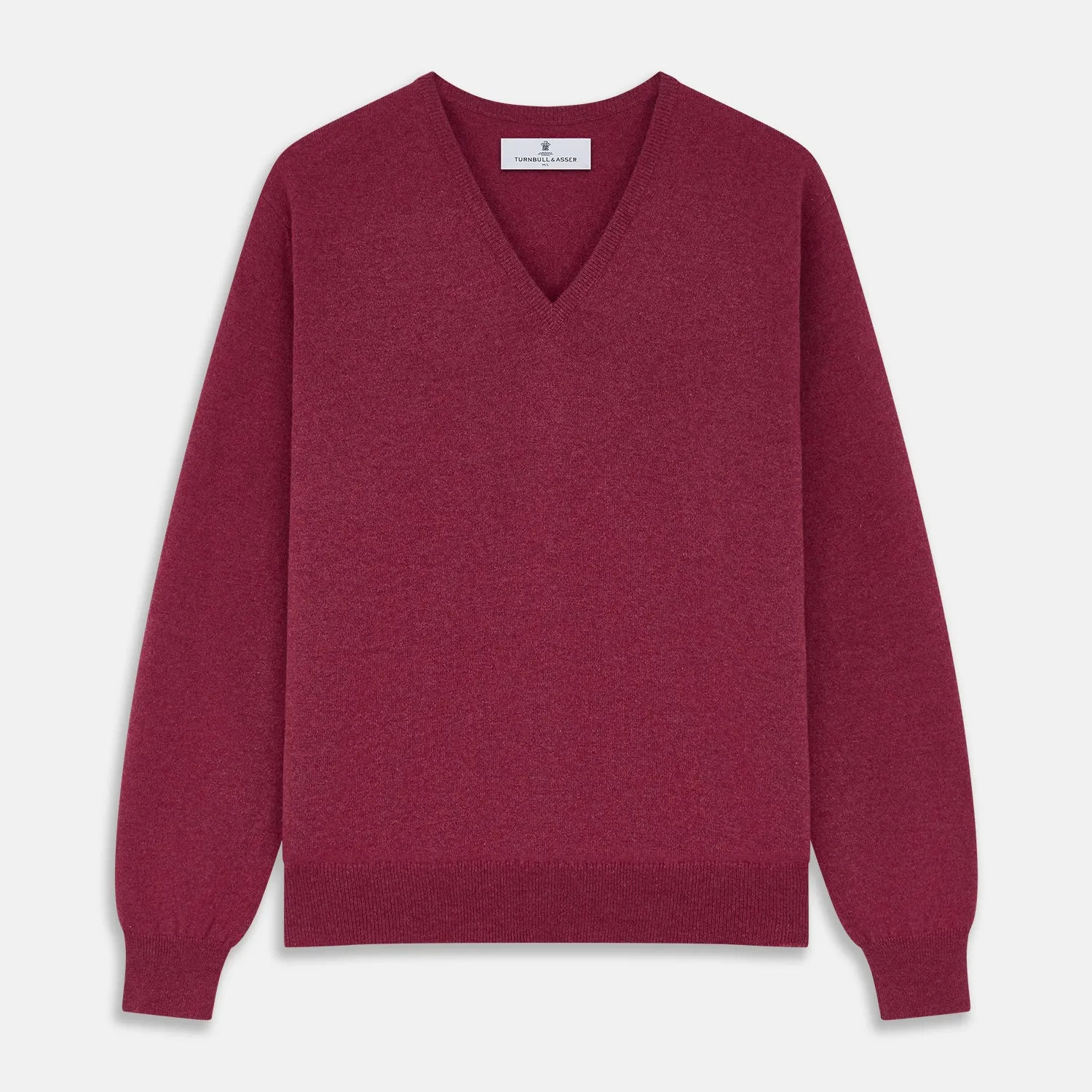 Soft Burgundy Cashmere V-neck Paden Jumper