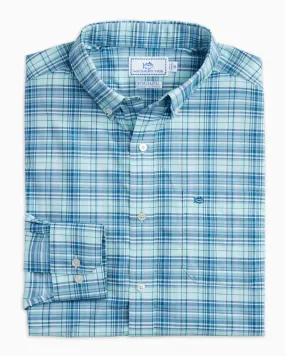 Southern Tide Men's Intercoastal Rollines Plaid Performance Sport Shirt / Niagara