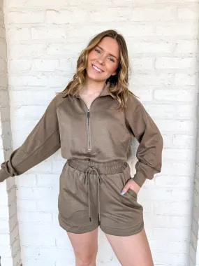 Spice Up Your Fall Romper Mocha