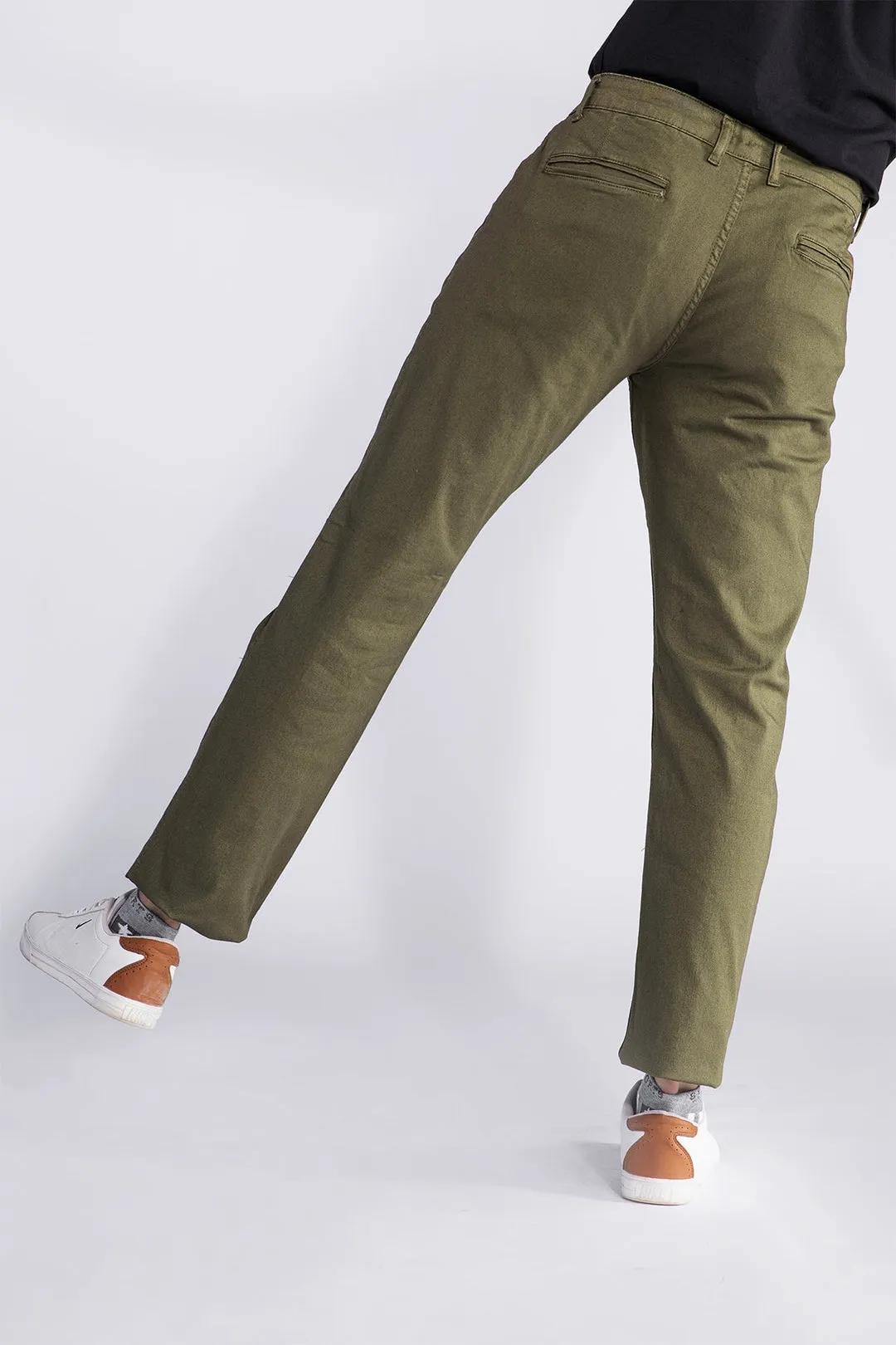 Standard Fit Olive Chinos - W21 - MC0003R