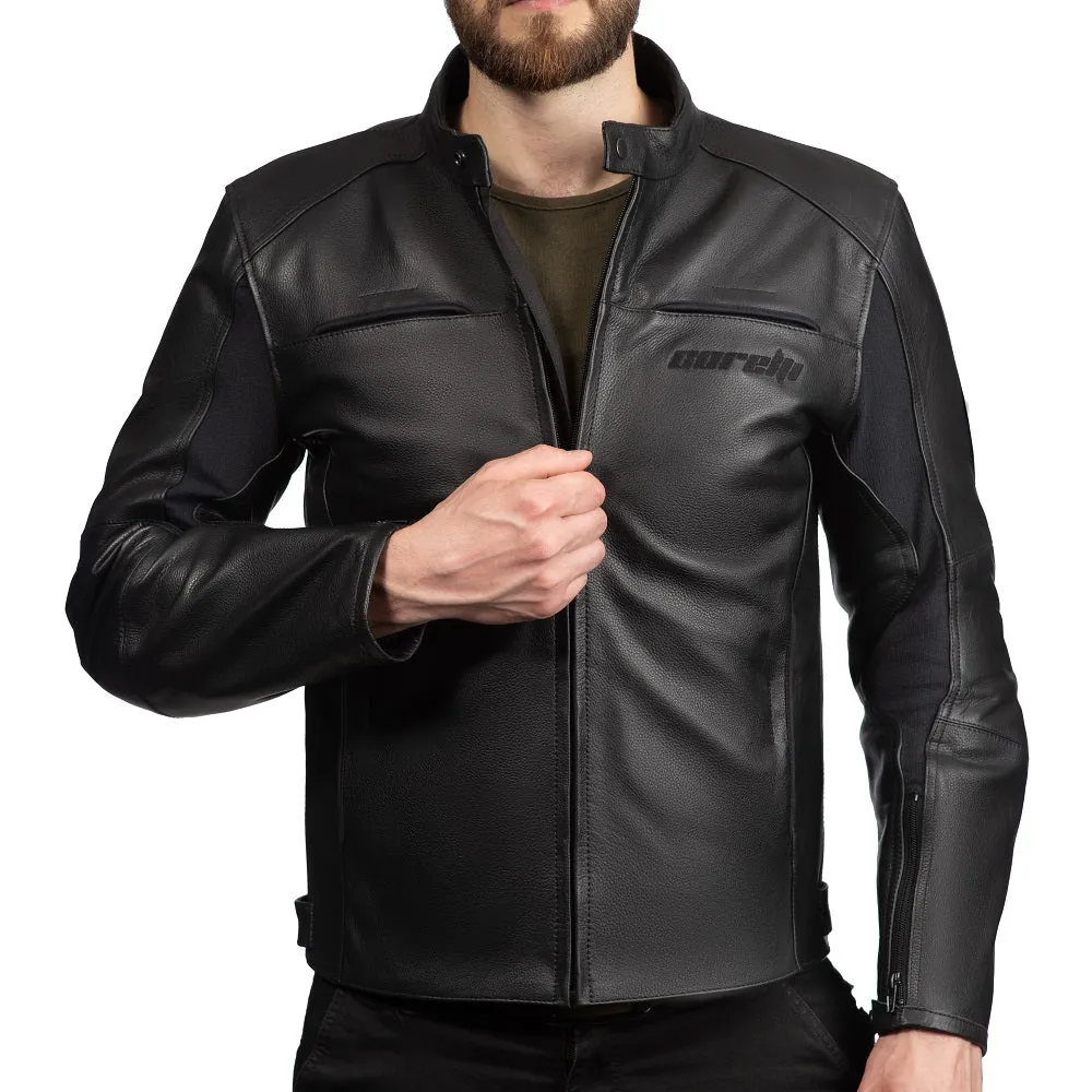 Storm Black Motorcycle Racing Leather Jacket