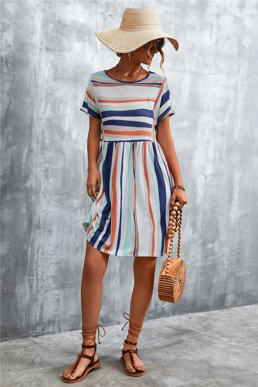 Striped Round Neck Dress