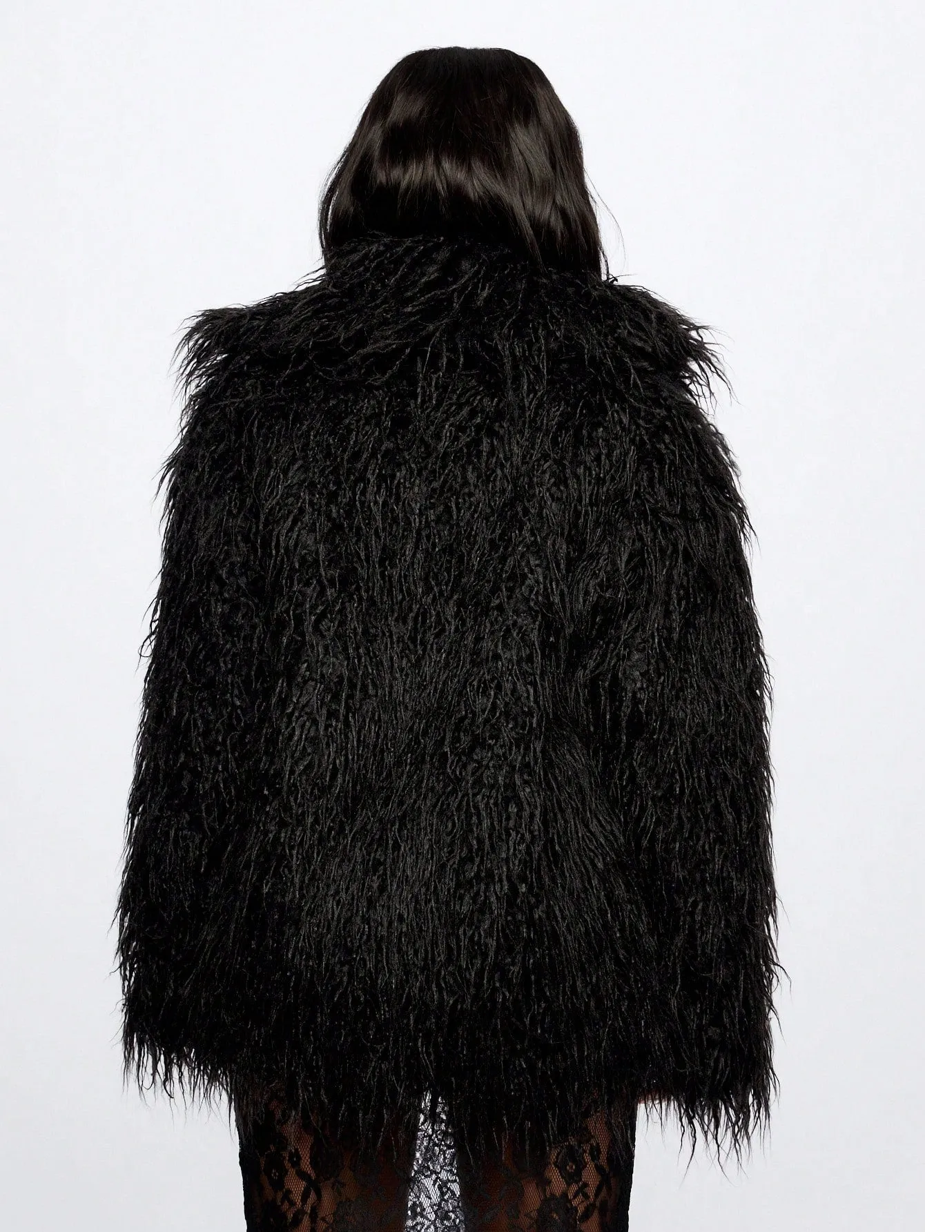 SUMWON WOMEN Fluffy Shaggy Coat