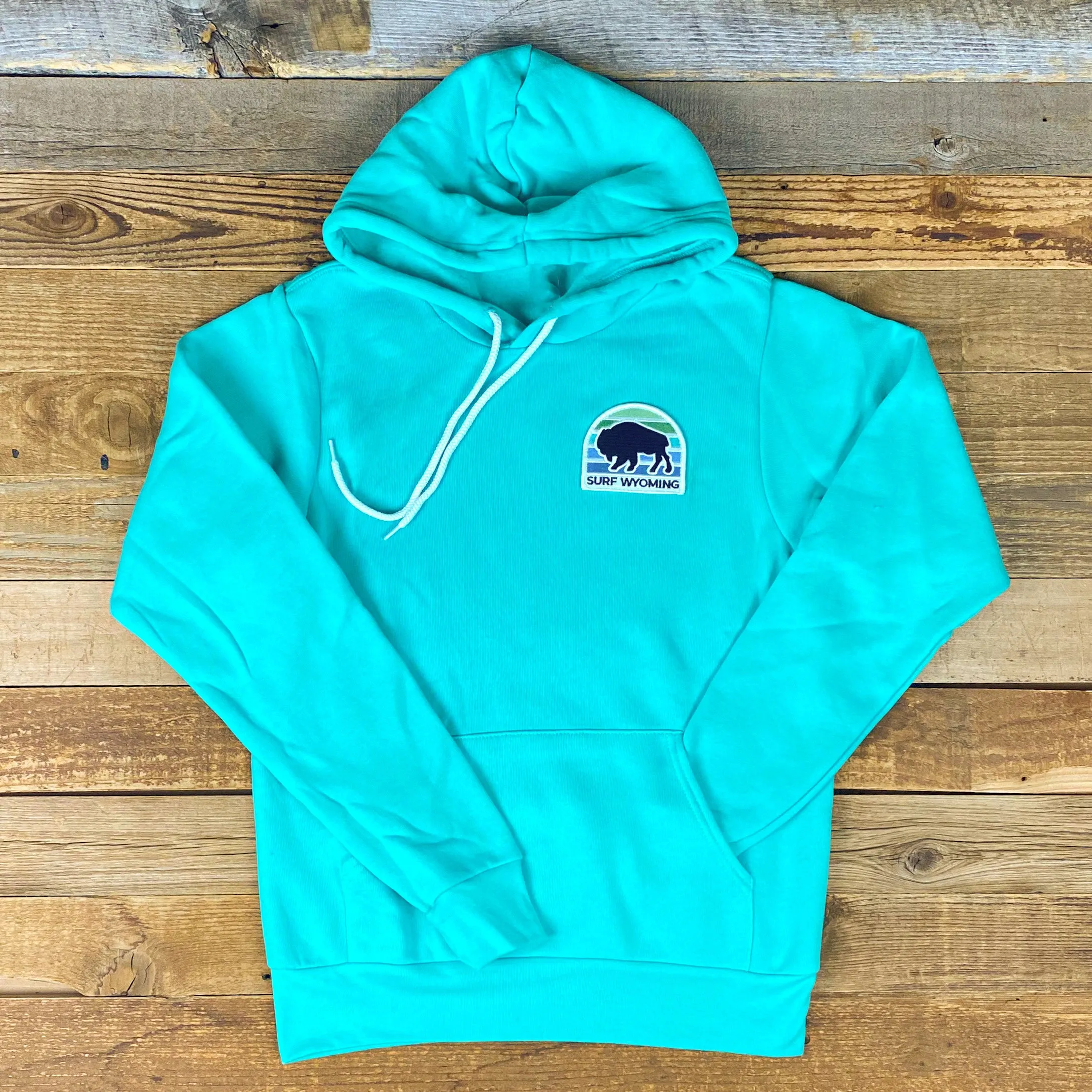 Surf Wyoming® Gradient Bison Merit Patch Fleece Hoodie - Seafoam