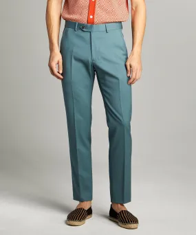 Sutton Wool Gabardine Suit Trouser in Aqua