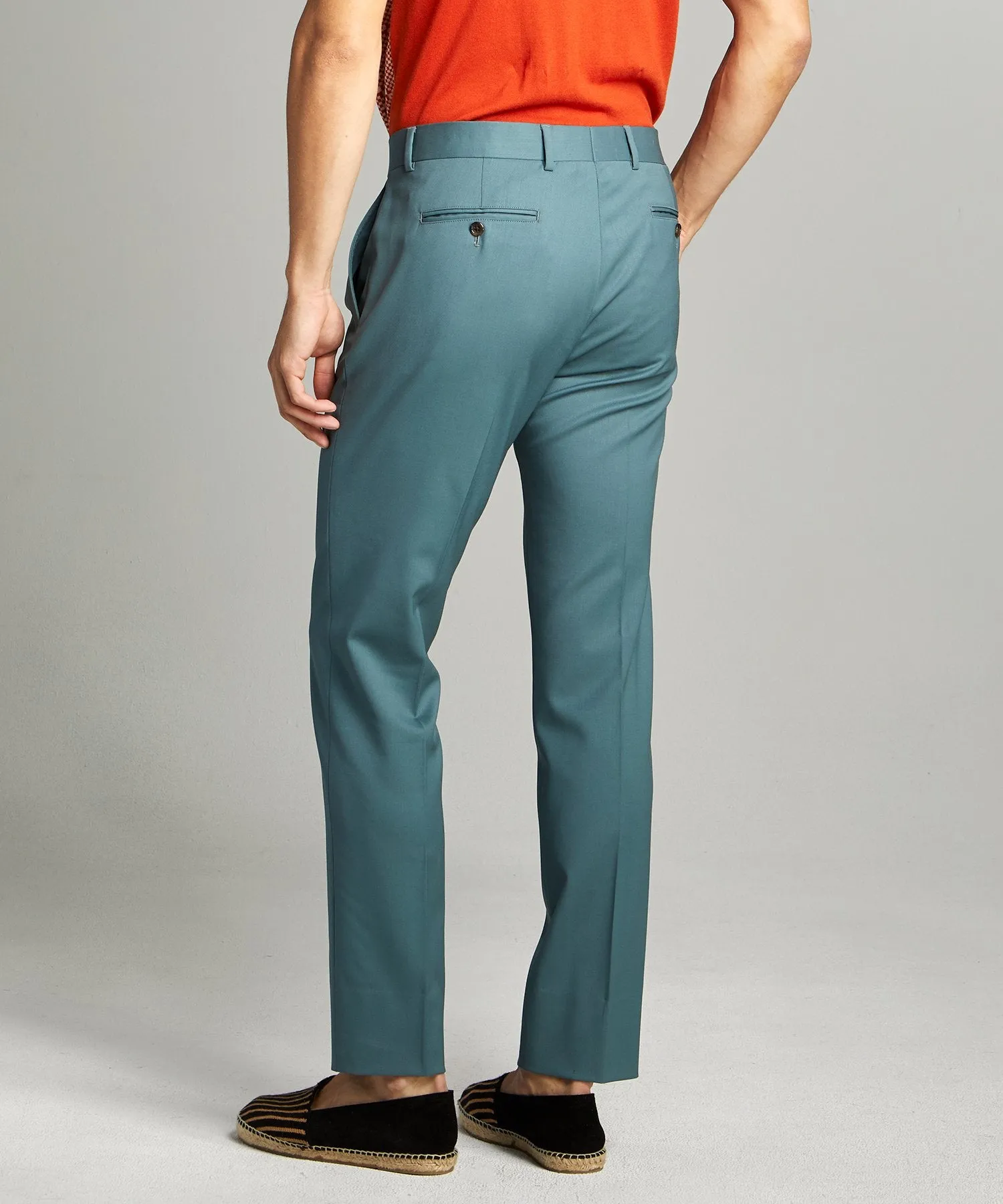 Sutton Wool Gabardine Suit Trouser in Aqua