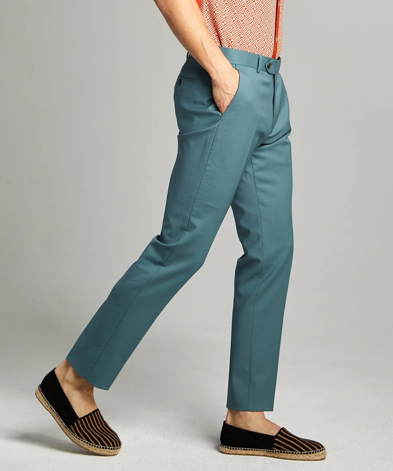 Sutton Wool Gabardine Suit Trouser in Aqua