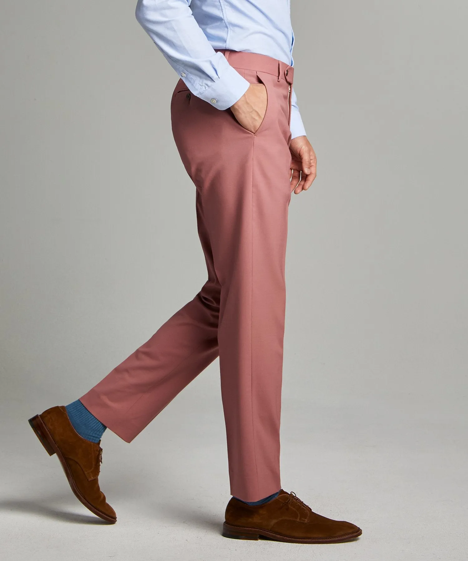 Sutton Wool Gabardine Suit Trouser in Mauve