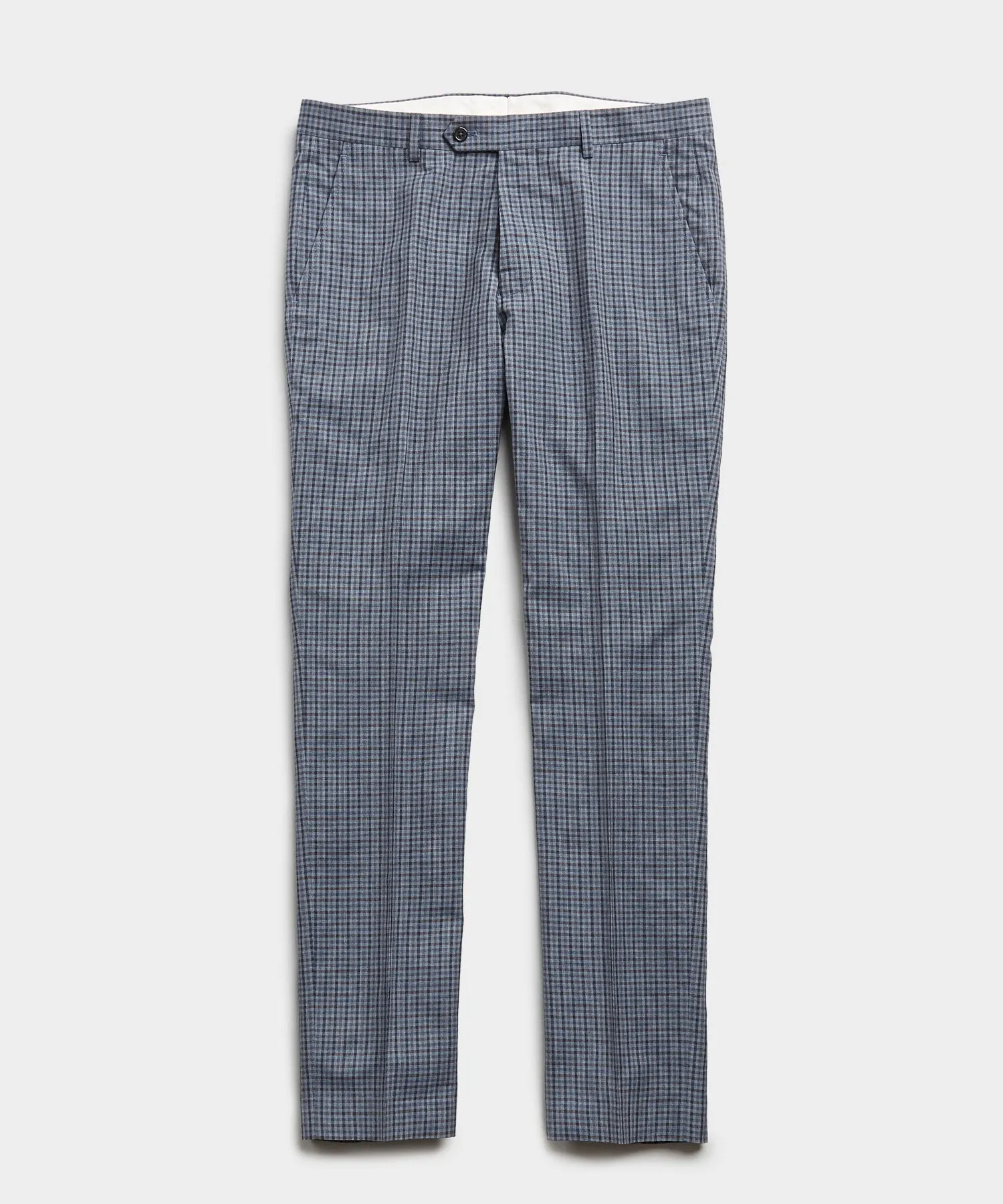 Sutton Wool Linen Suit Trouser in Grey Navy Check