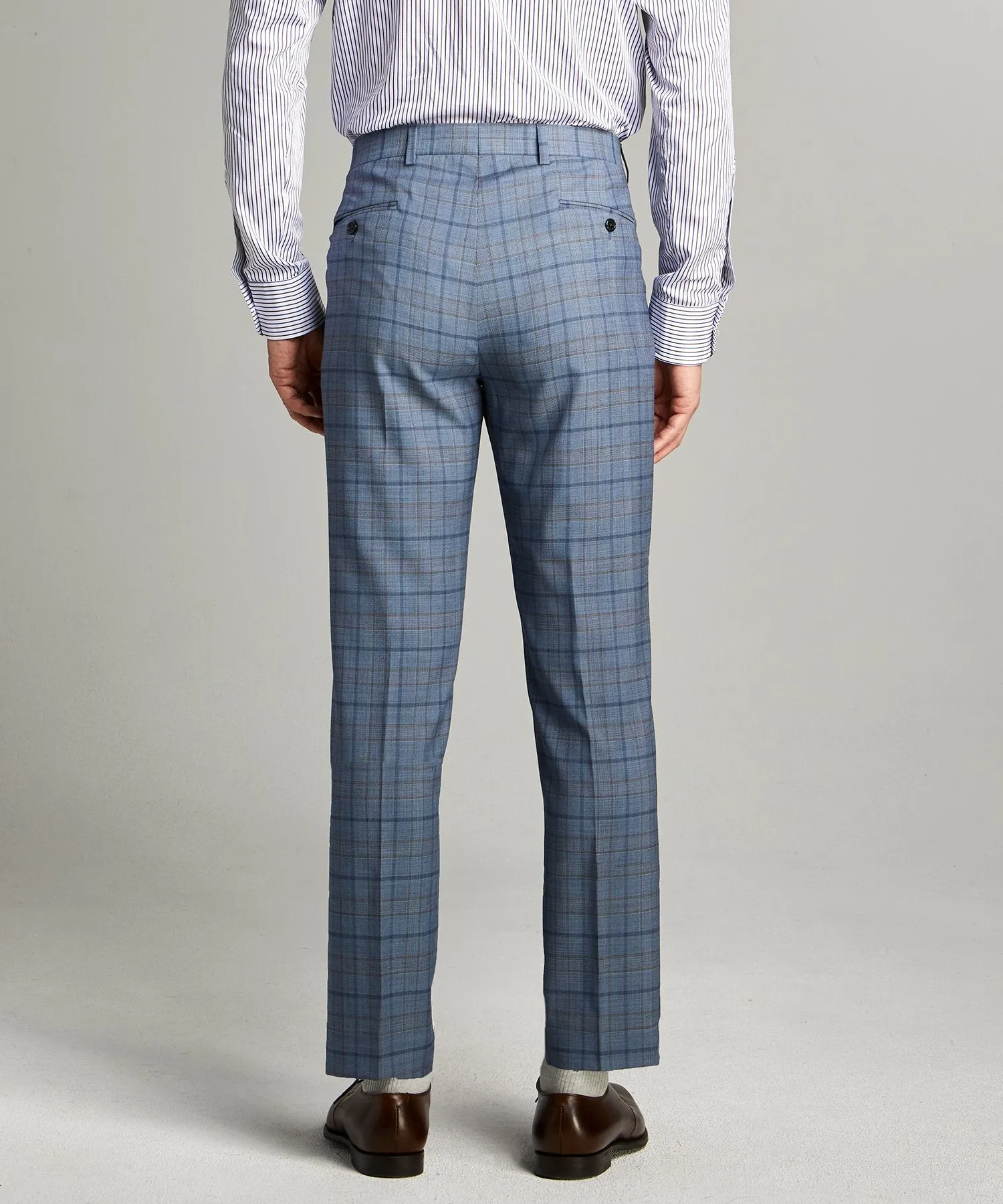 Sutton Wool Suit Trouser in Blue Check