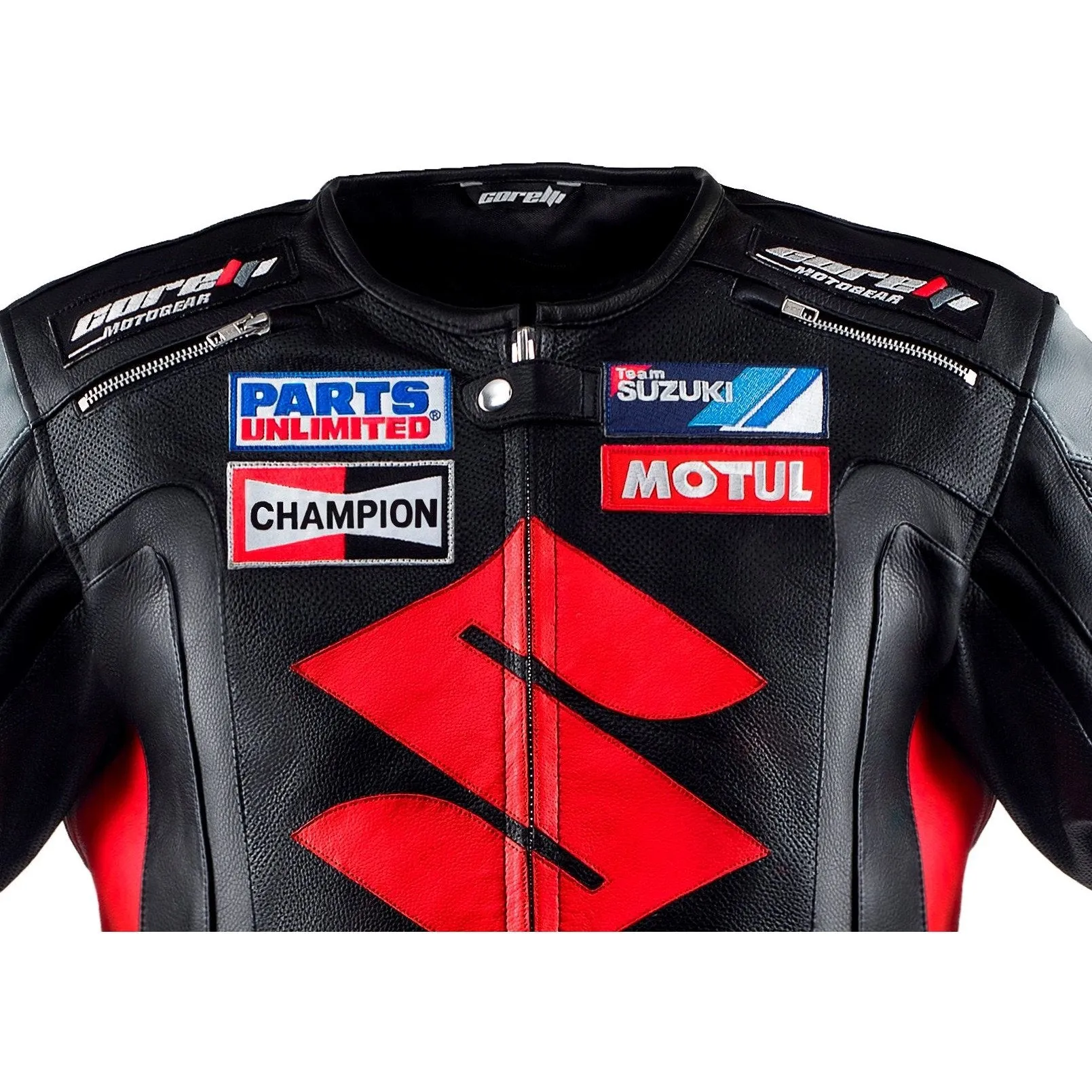 Suzuki Black Motorcycle Racing Leather Jacket