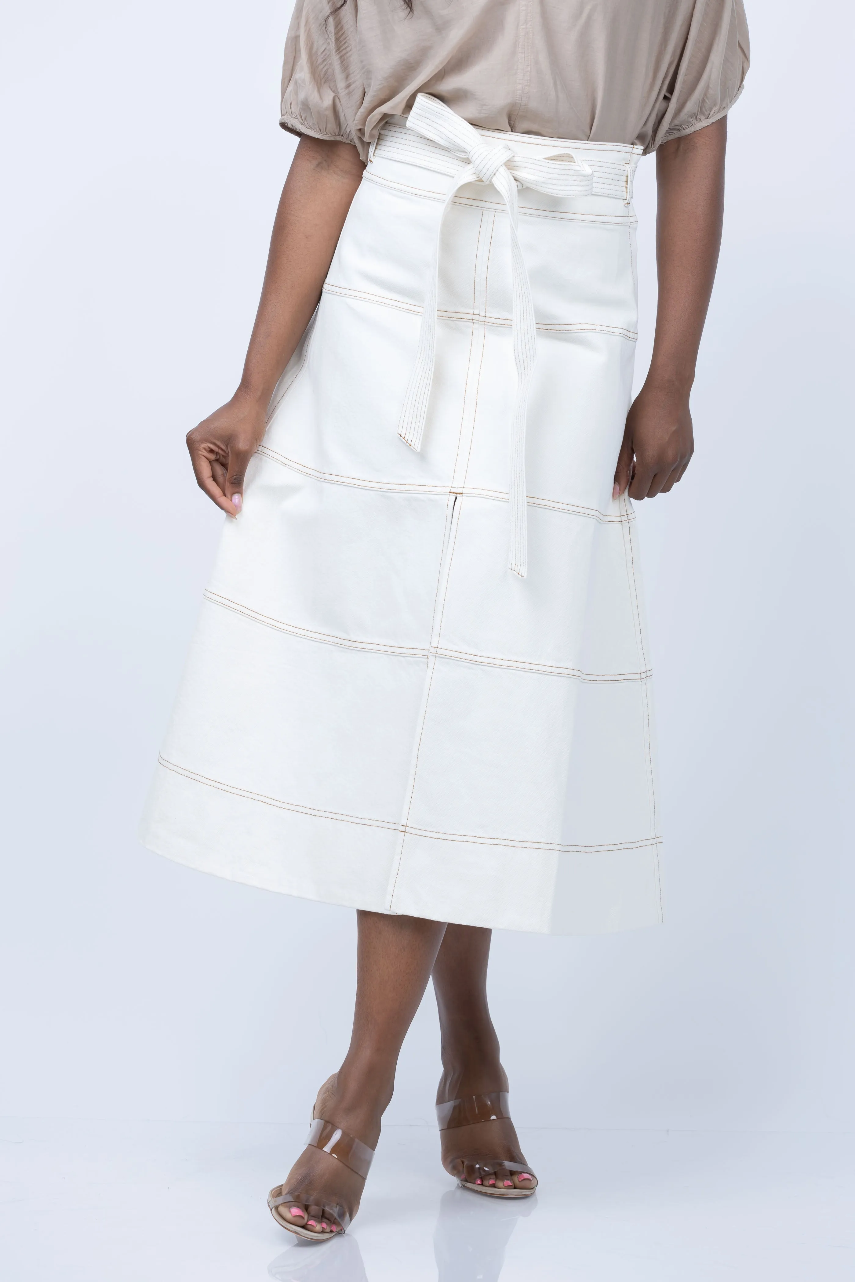 Tanya Taylor Hudson Skirt in Chalk