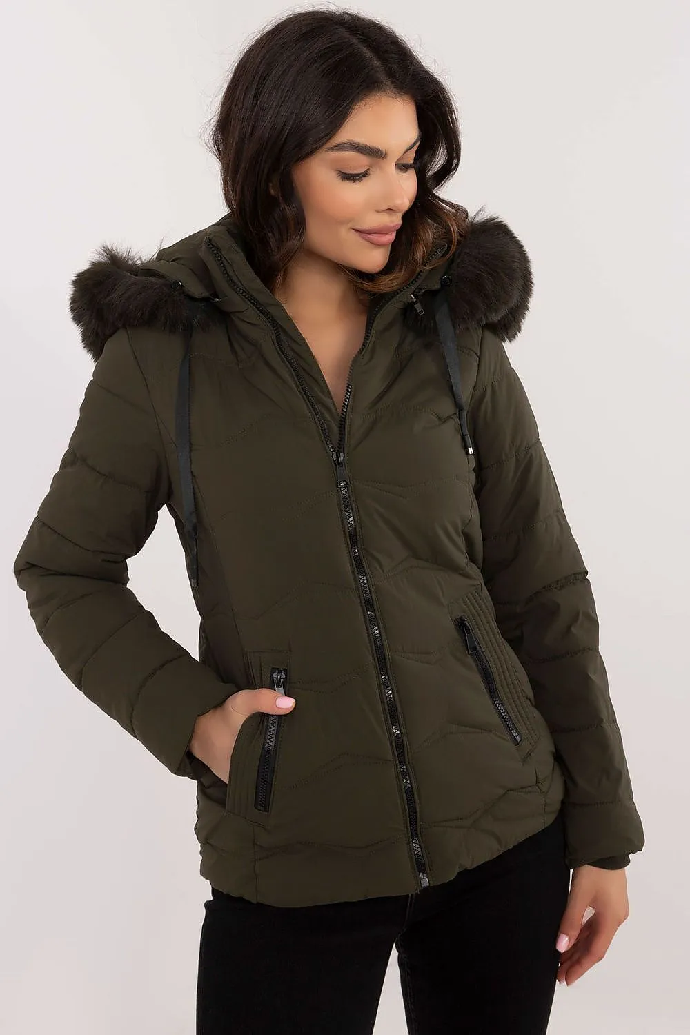 TEEK - Slim Thick Hip Cut Plush Hood Jacket