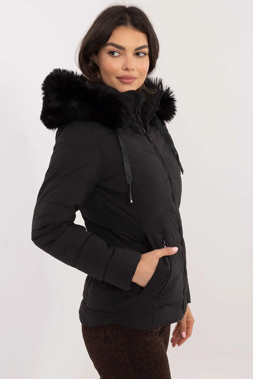 TEEK - Slim Thick Hip Cut Plush Hood Jacket