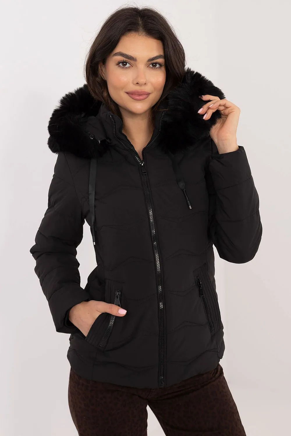 TEEK - Slim Thick Hip Cut Plush Hood Jacket