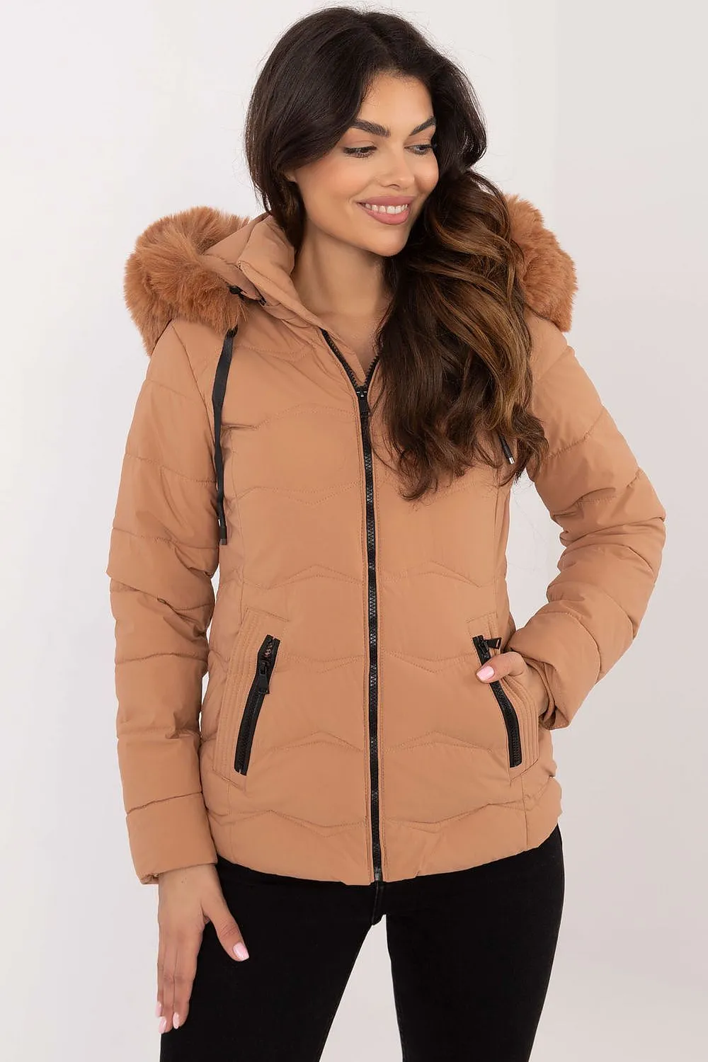 TEEK - Slim Thick Hip Cut Plush Hood Jacket