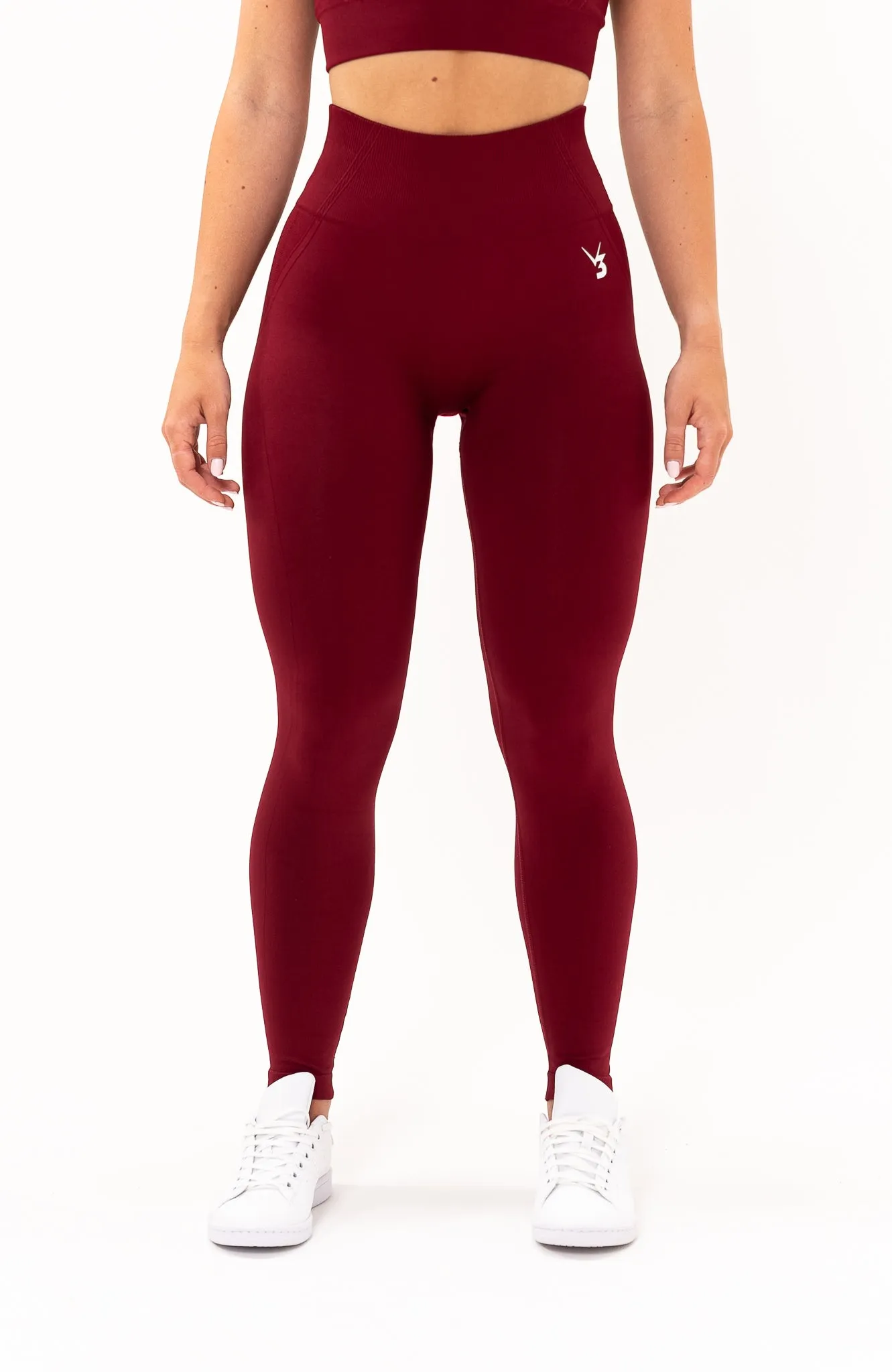 Tempo Seamless Scrunch Leggings - Burgundy Red