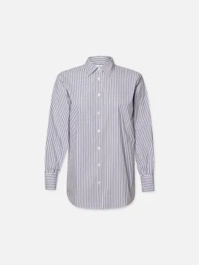 The Borrowed Shirt -- Dark Chambray Multi