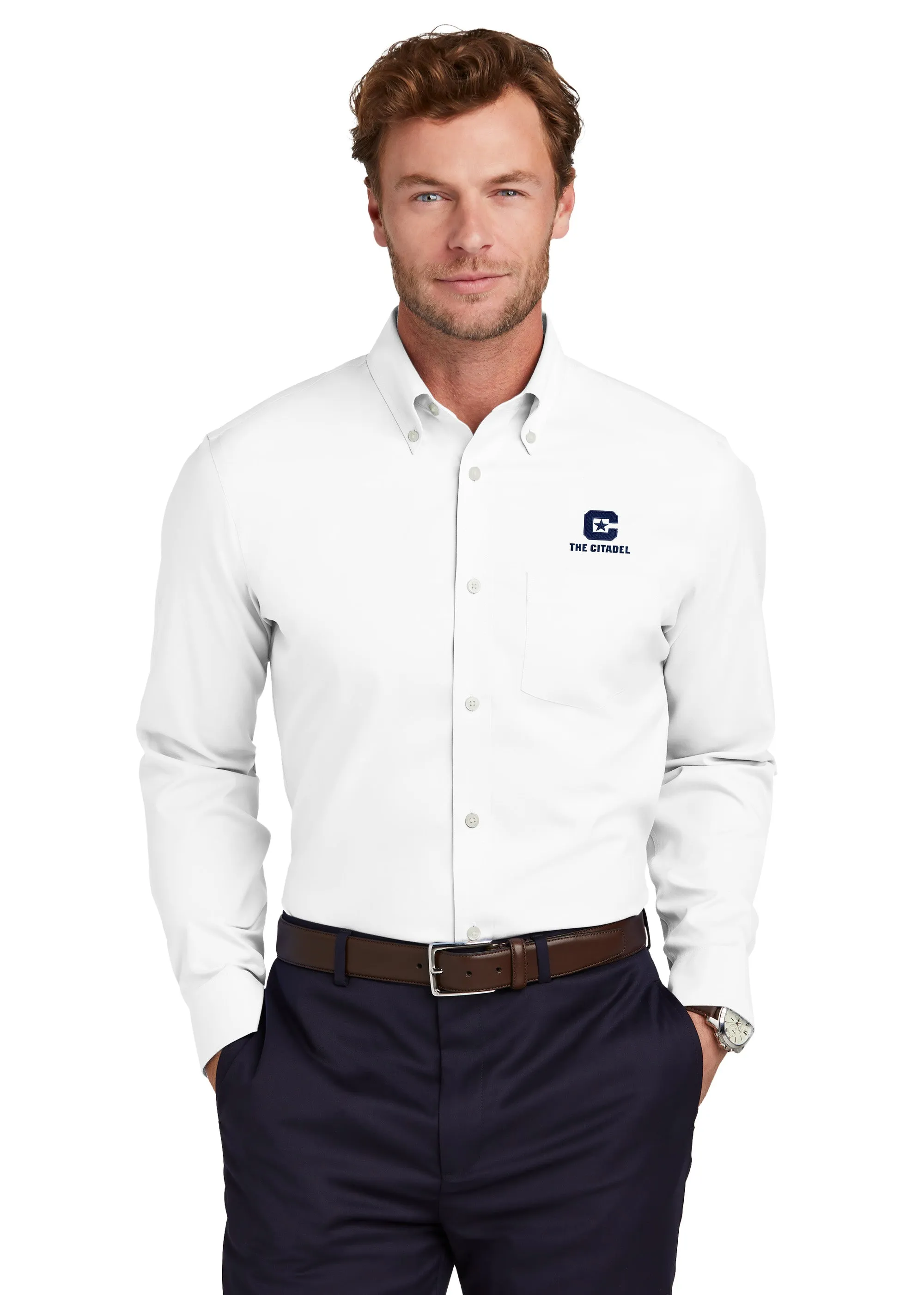 The Citadel C, Brooks Brothers® Wrinkle-Free Stretch Pinpoint Shirt