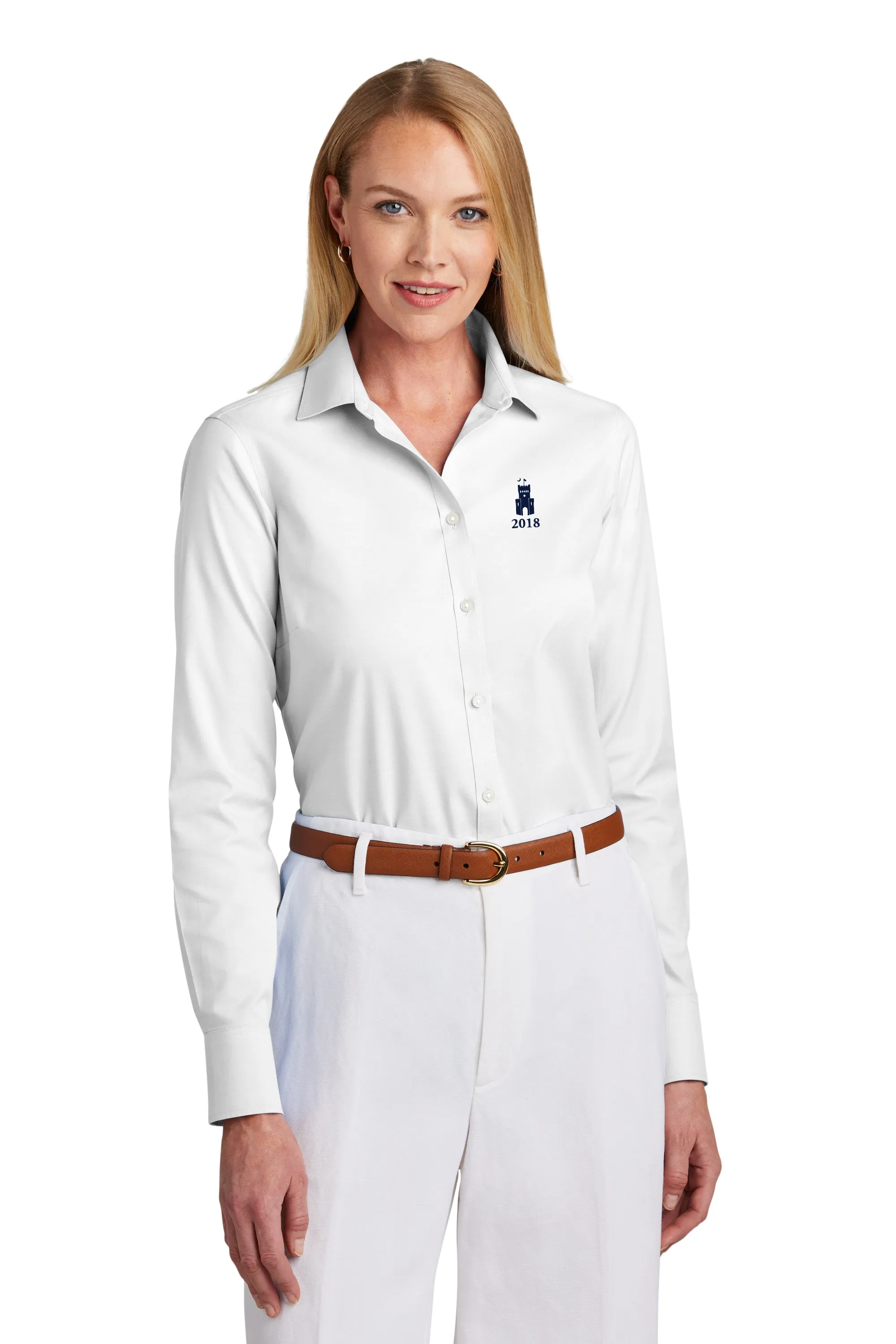 The Citadel, Class of 2018, Barracks, Brooks Brothers® Women’s Wrinkle-Free Stretch Pinpoint Shirt